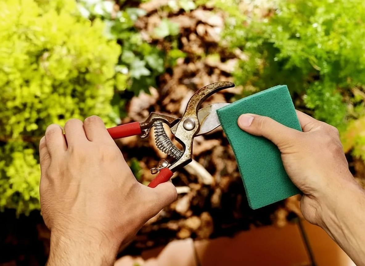 Pulizia cesoie da giardino ottimizzata