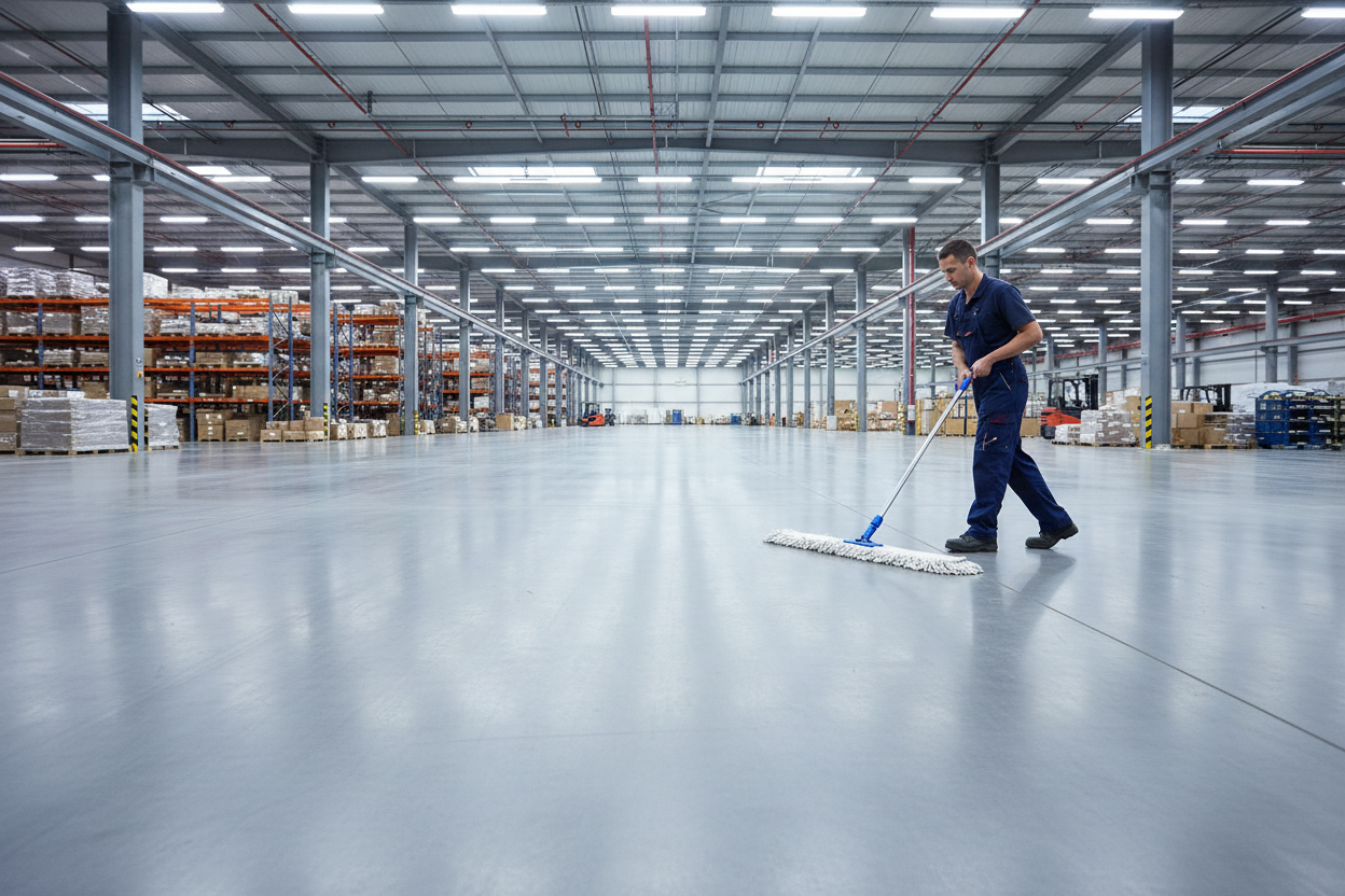 Pulizia magazzino industriale