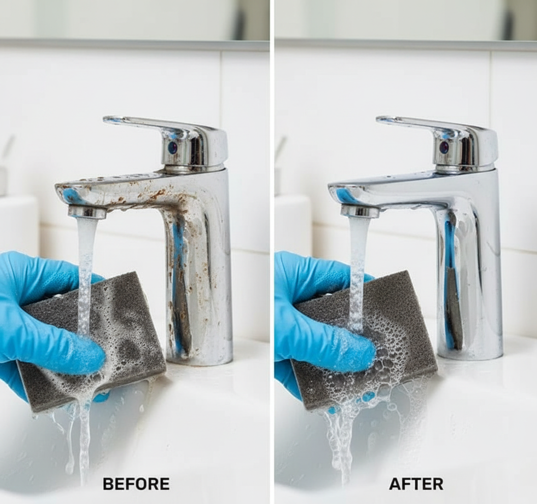 Pulizia rubinetto bagno