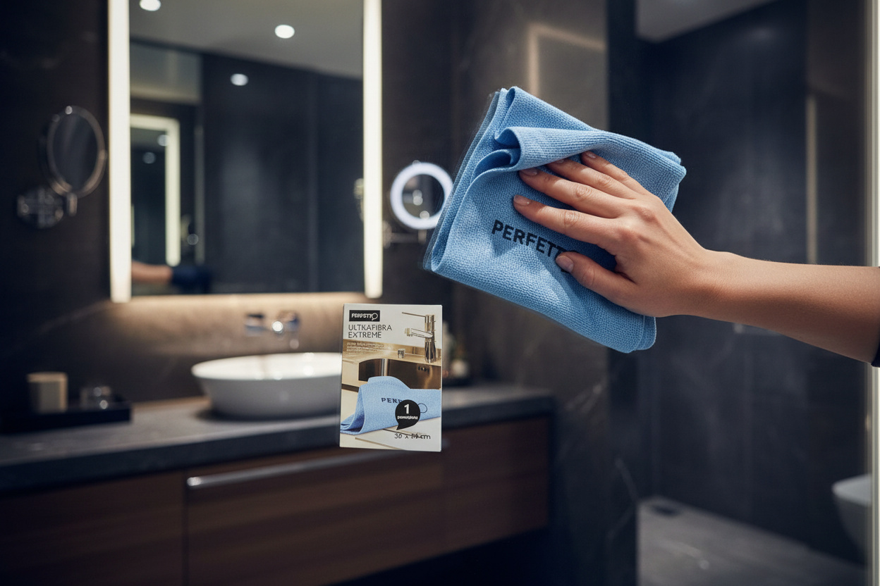 Pulizia specchio bagno