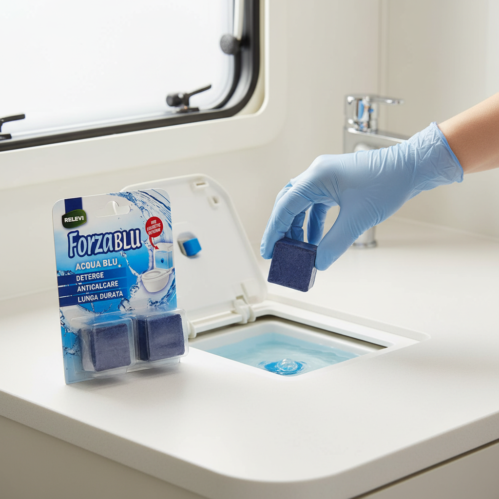 Relevi Forza Blu durante l’utilizzo nella cassetta WC