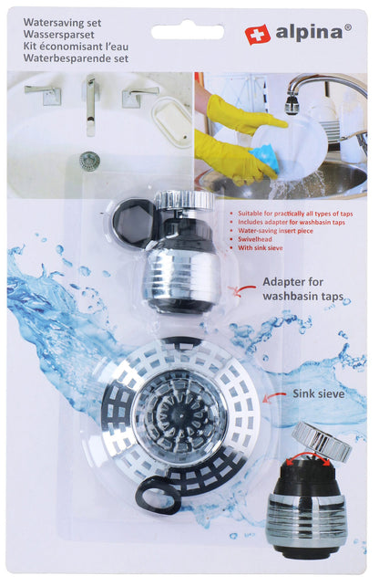 Set Lavello 2 Pezzi Alpina - Rompigetto con griglia proteggi scarico