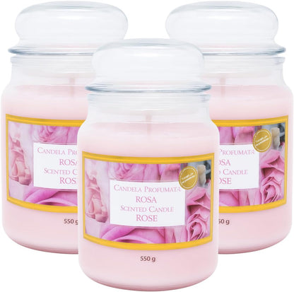 Candela Profumata in Giara di Vetro 550g - Fragranze Naturali per Casa e Relax