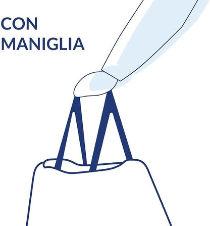 SACCO IMMONDIZIA NEUTRO Rotolo pz 15 Mis.MAXI CM.70x75 CON MANIGLIE x PATTUMIERA IRPOT ECOPLAST 28 LT 35 LT