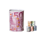 Salvadanaio Vintage Cilindrico Banconota Euro – 10x15 cm Set 5 Pz.