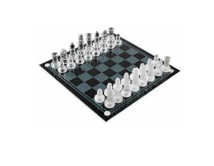 Set di Scacchi in Vetro di Cristallo Artigianale