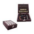 InnovaGoods IG115540 - Wine and Chess Game Accessory Kit, Corkscrew, Anti-Drip Ring, Aerator Cap, Thermometer, Brown