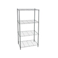 Scaffale metallico cromato da interno ed esterno, 4 ripiani 56 x 35 x 120 cm