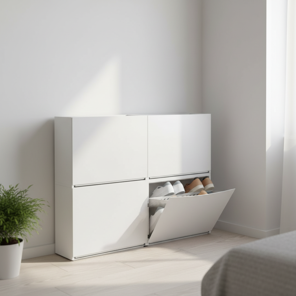 Scarpiera in angolo camera