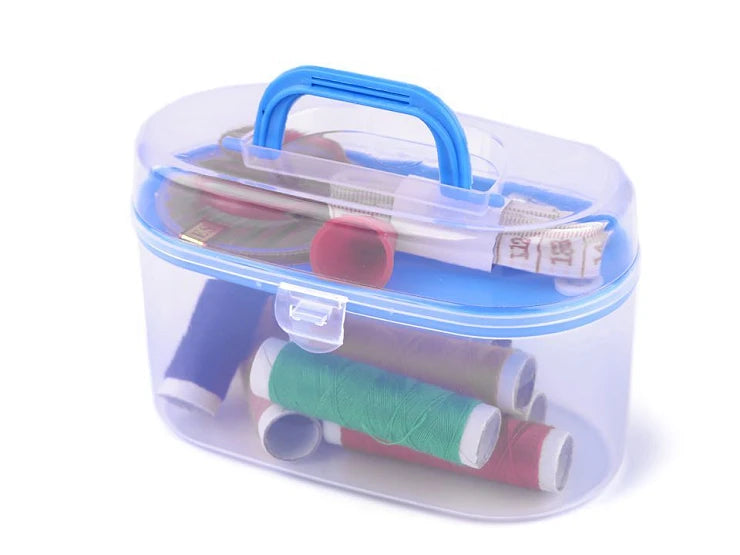 Kit da Cucito in Plastica da Viaggio | Con Aghi, Metro e Spilli | Colori Assortiti