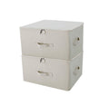 Scatola Contenitore Pieghevole con Coperchio a  Cerniera in Tessuto 50x40x25 Ecru'