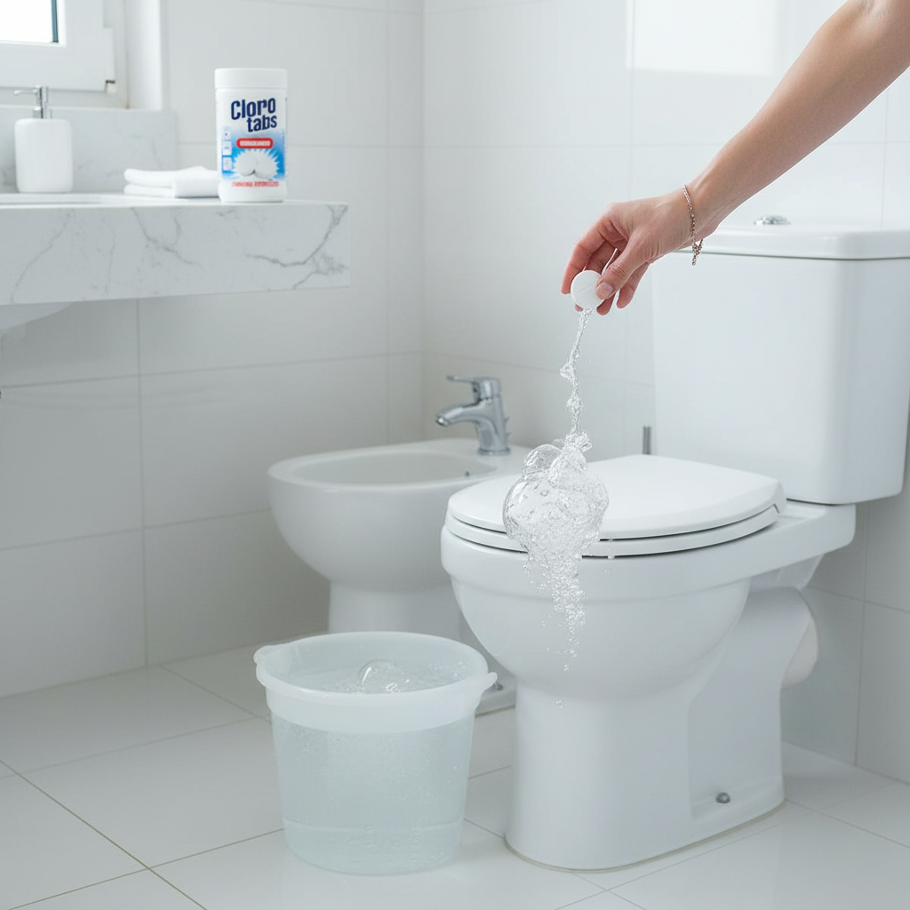 Scena bagno con Cloro Tabs