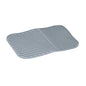 Alpina Sink Draining Mat - Kitchen Accessories - Silicone Kitchen Base with Ribs - Dishwasher Safe Draining Mat 34.5 x 26.5 cm - Grey