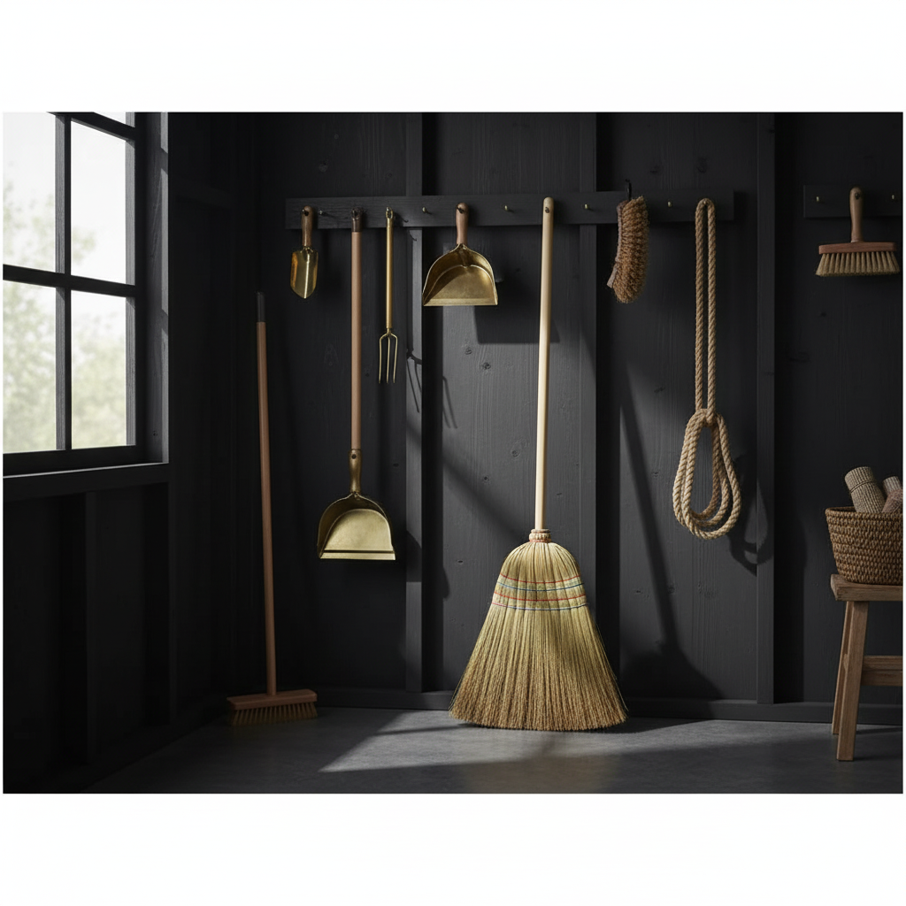 Scopa in ambiente organizzato