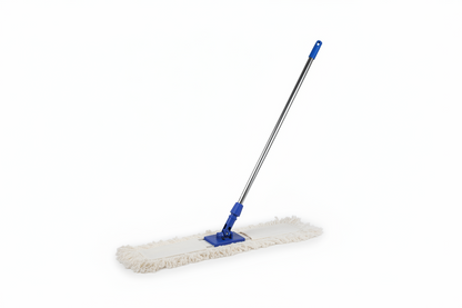 Scopa Industriale Professionale Cotone 80cm con Manico Alluminio 140cm - Frange Rinforzate per Grandi Superfici
