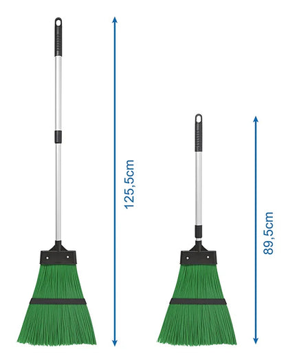 Scopa da giardino con manico allungabile in alluminio