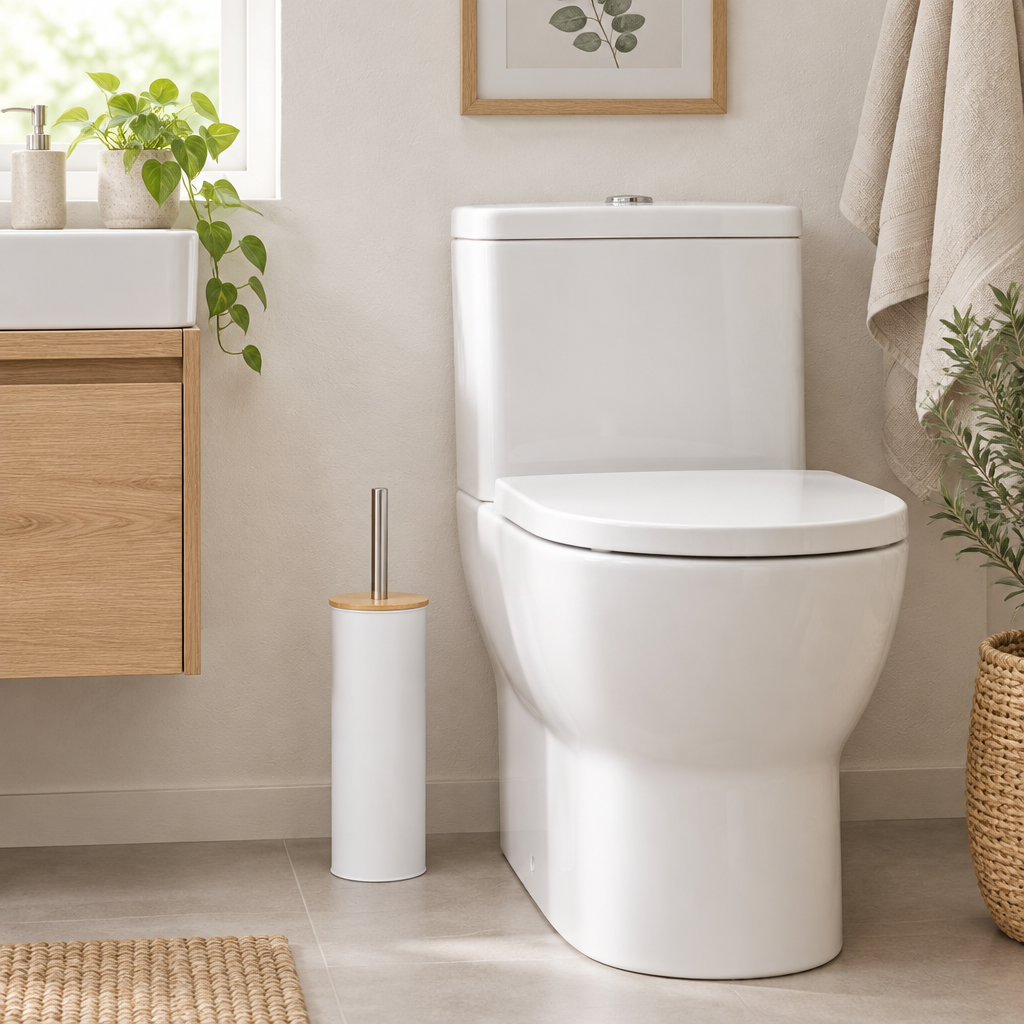 Scopino bianco in bagno scandinavo
