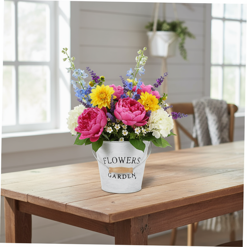 Secchio con fiori - Lifestyle shabby chic