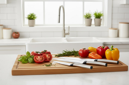 Set coltelli Alpina con verdure fresche