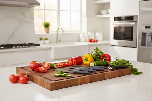 Set coltelli Alpina con verdure fresche