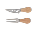 Set 2 Coltelli Formaggio Alpina Manico Legno Inox