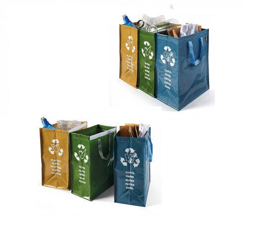 Contenitore Raccolta Differenziata 3 Scomparti Ricicla Bag Perfetto - Set 2 Pezzi