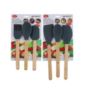 Set 6 Utensili Cucina Silicone Alpina Manico Legno Premium