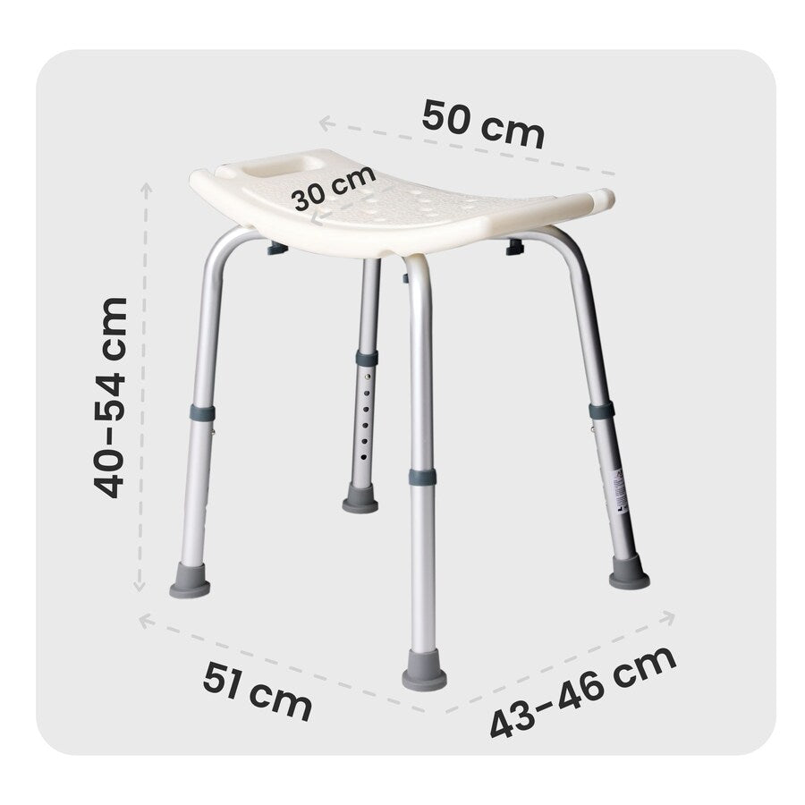 Sgabello da Doccia Regolabile Antiscivolo – Portata 150 kg