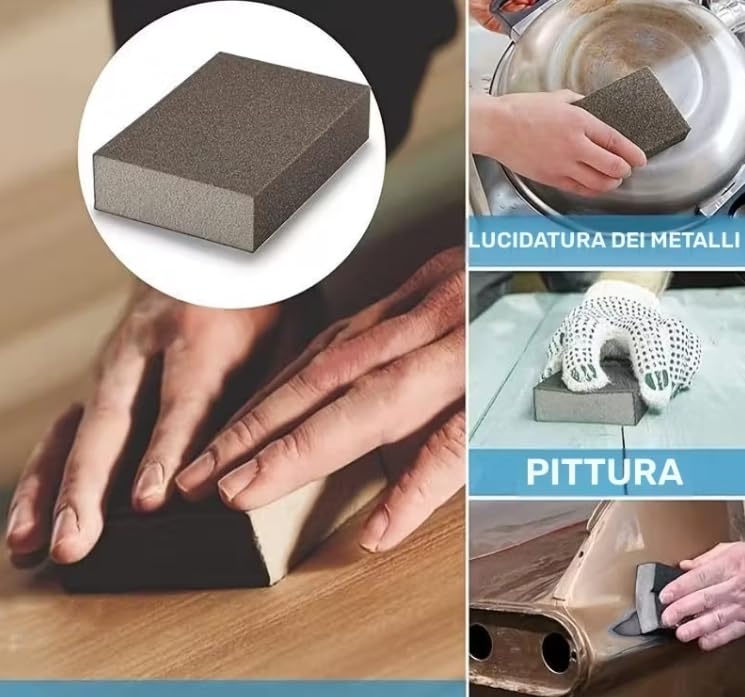 Spugne Abrasive Obelix 10 Pezzi Nere - Sgrassatutto Piatti Cucina Bagno