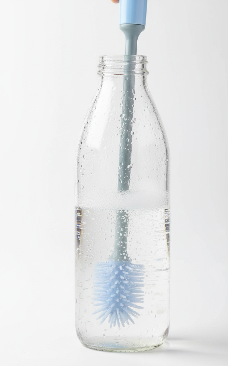 Spazzola che pulisce bottiglia