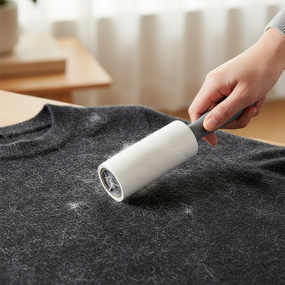 Spazzola in uso su maglione