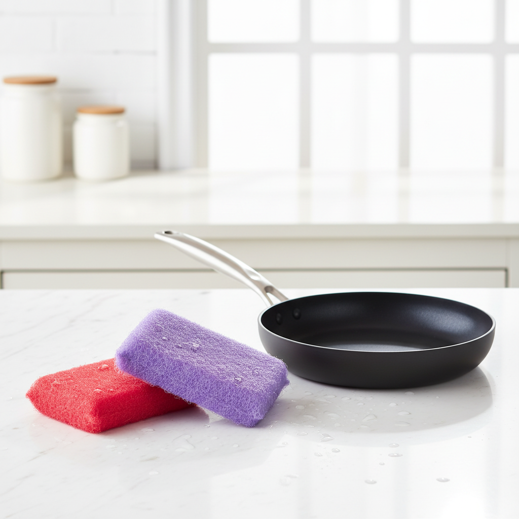 Spugne Teflon su piano cucina