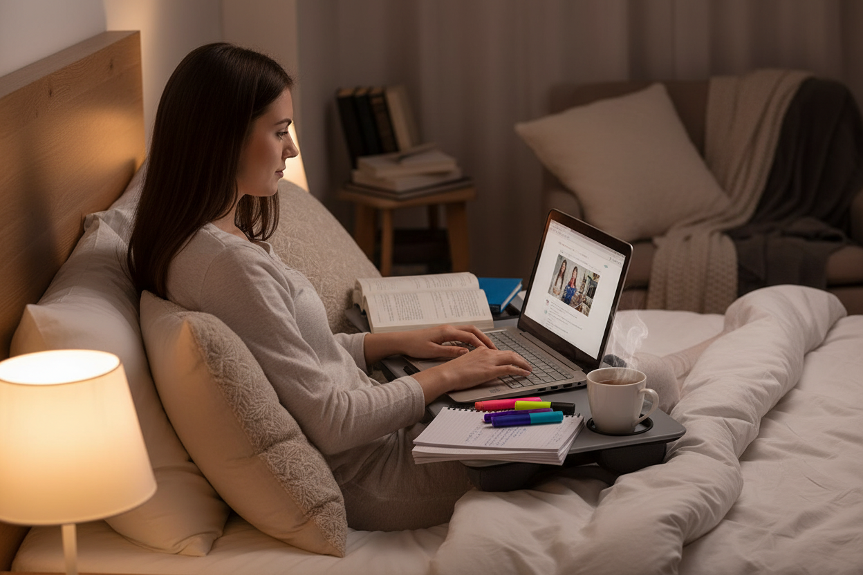 Studio confortevole a letto