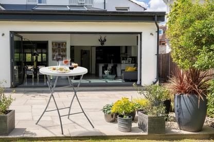 Tavolo Pieghevole da Giardino Rotondo 110cm - Bianco per 6 Persone