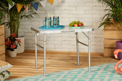 Aluminum Klapptisch Campingtisch 75x55cm Gartentisch Beistelltisch Falttisch Picknicktisch Alutisch faltbar und höhenverstellbar