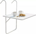 Tavolino Pieghevole per Balcone | Da Appendere alla Ringhiera | 60x40 cm | Bianco