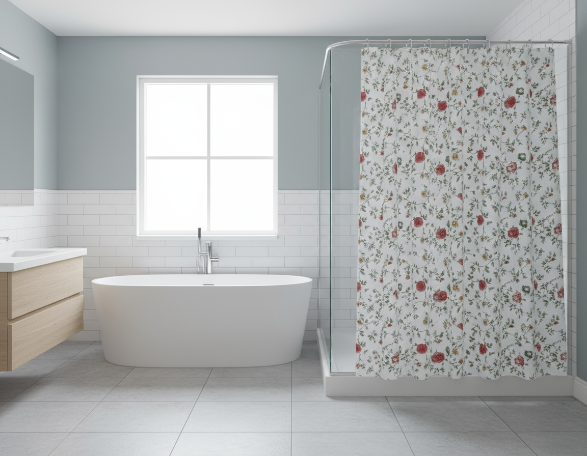 Shower Curtain with 16 GANGI 240X200 CM.