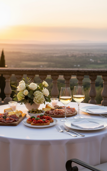 Terrazza elegante al tramonto