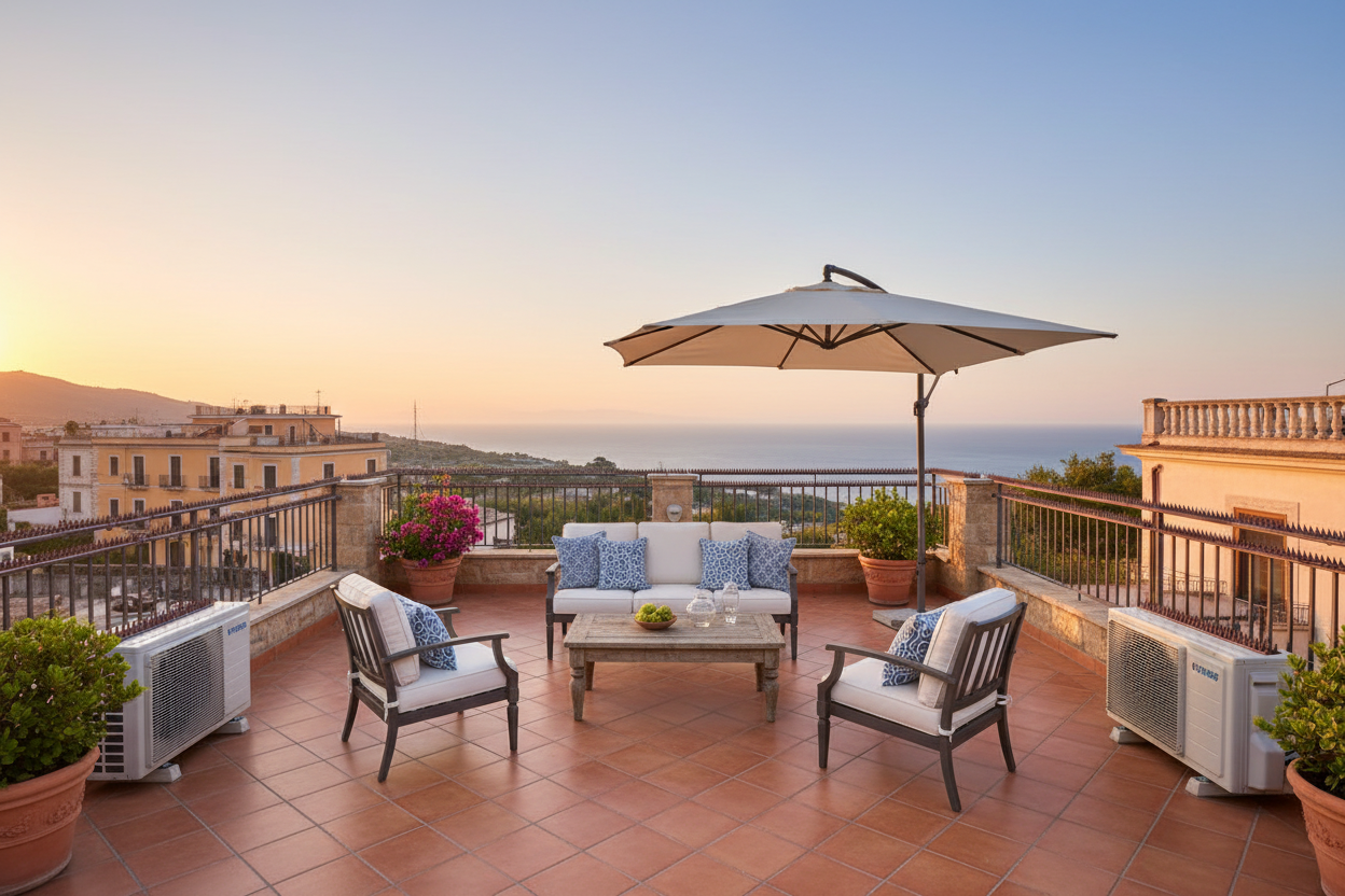 Terrazza italiana completamente protetta