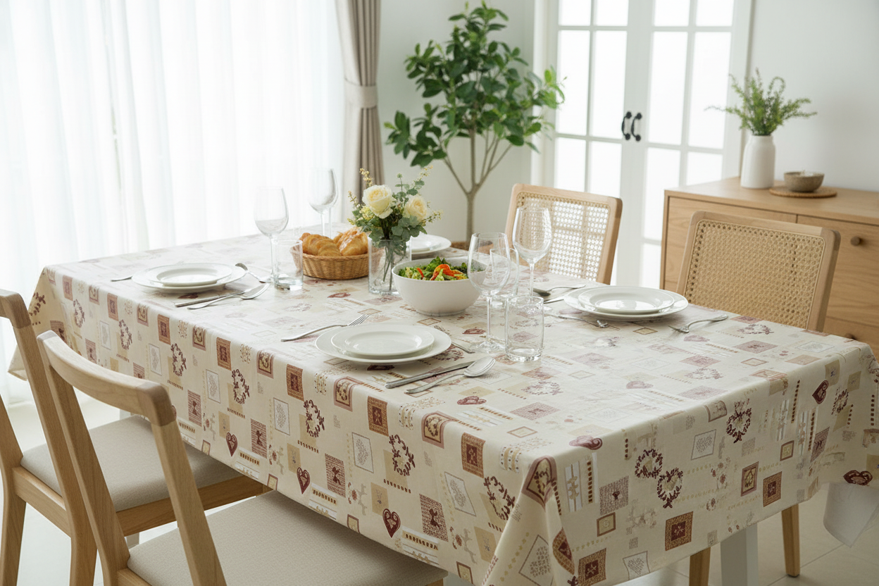 Tovaglia Luisa su tavola apparecchiata