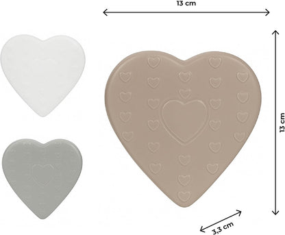 Set 3 Umidificatori per Termosifoni in Ceramica - Design  Cuori - Evaporatore Acqua Radiatore