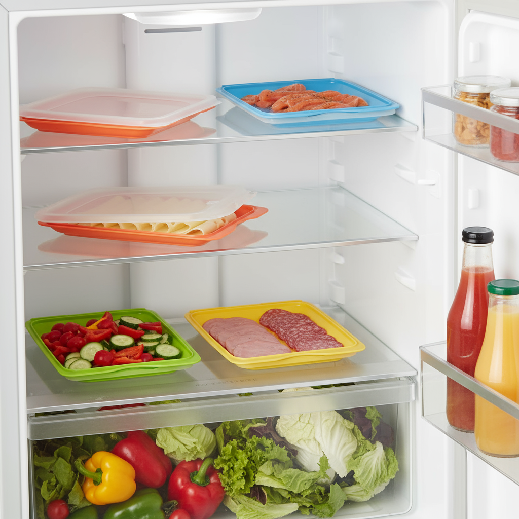 Vassoi organizzati in frigo