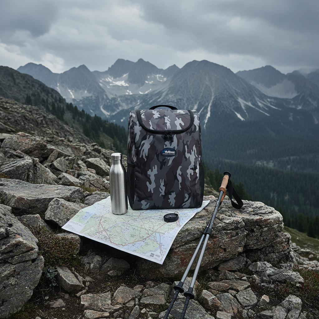 Zaino termico militare grigio - scena montagna
